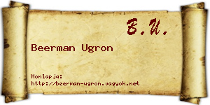 Beerman Ugron névjegykártya